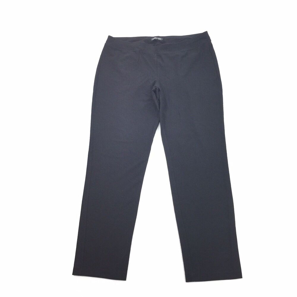 Eileen Fisher Pull On Pants Size Medium Womens Solid Black Career Casual M